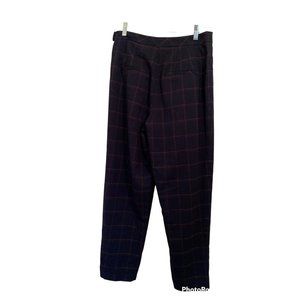 Free People Women Black Plaid Pants Slacks SZ 6 Dark Academia